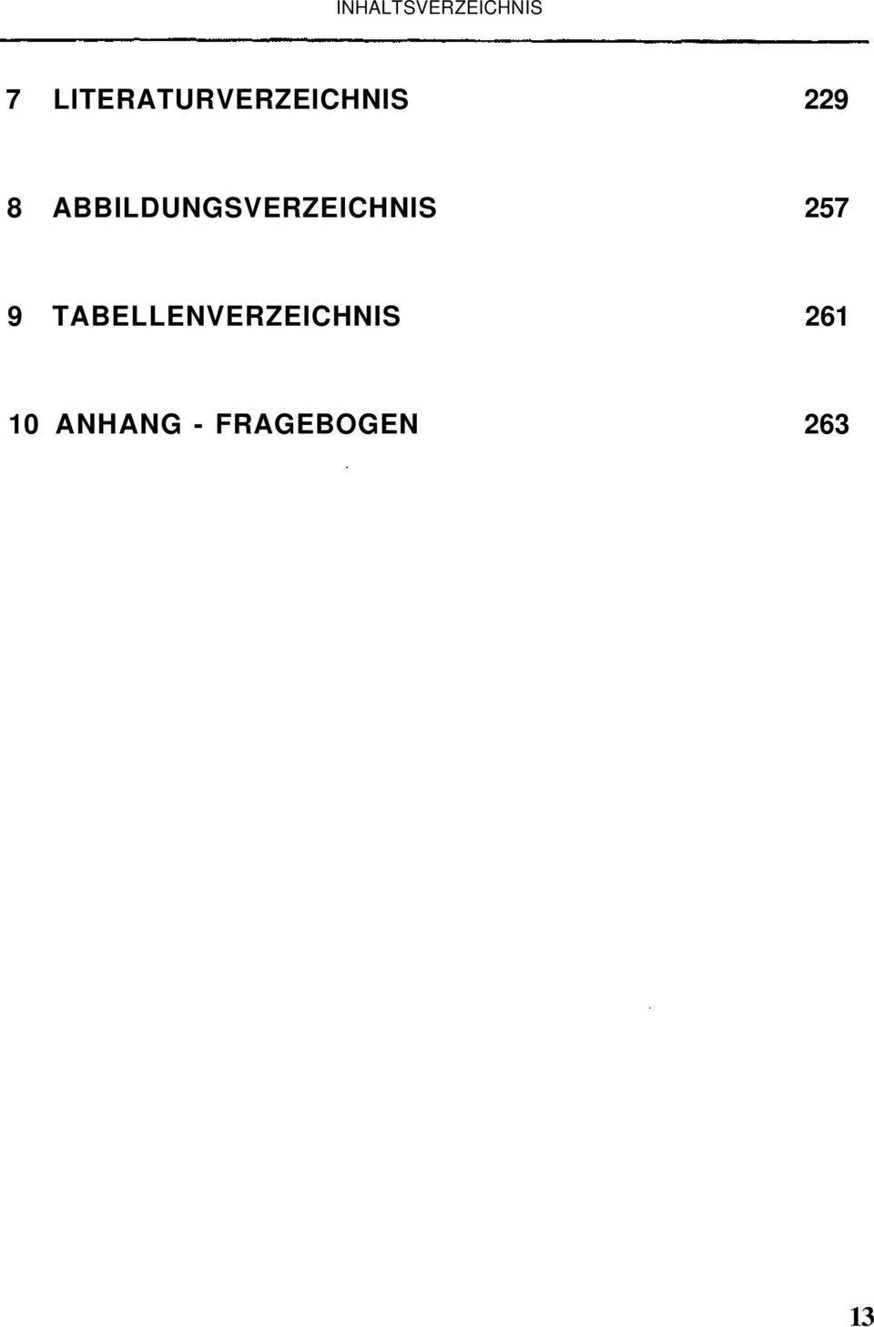 9 TABELLENVERZEICHNIS 261