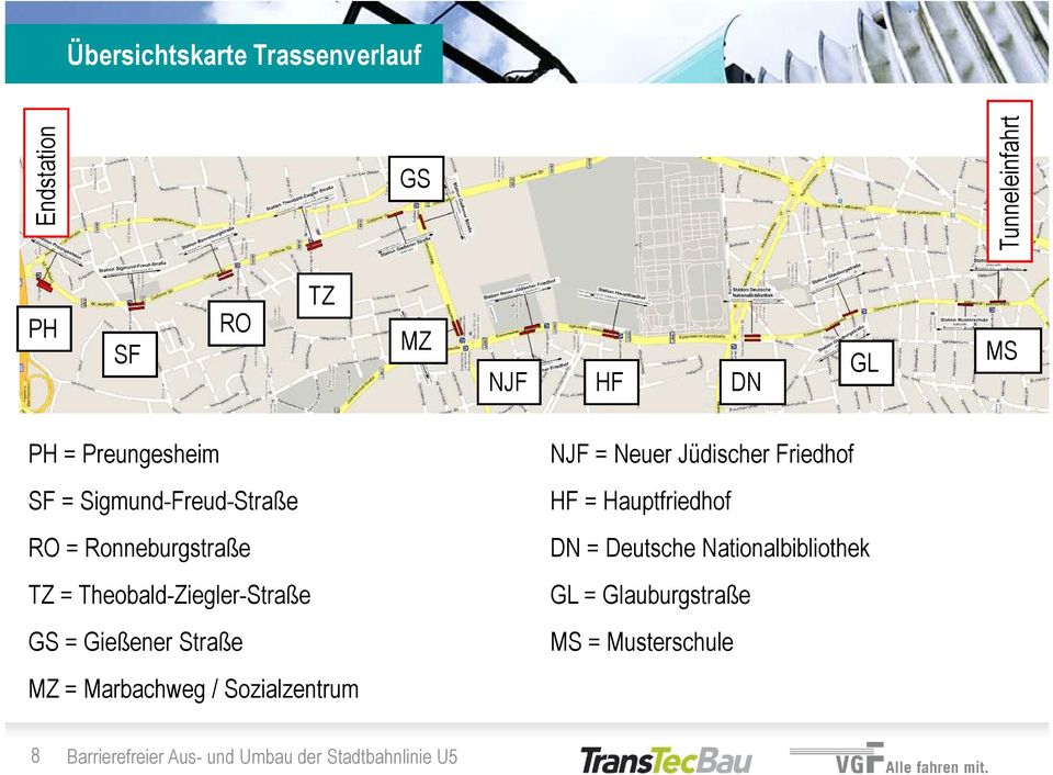 Theobald-Ziegler-Straße GS = Gießener Straße MZ = Marbachweg / Sozialzentrum NJF = Neuer