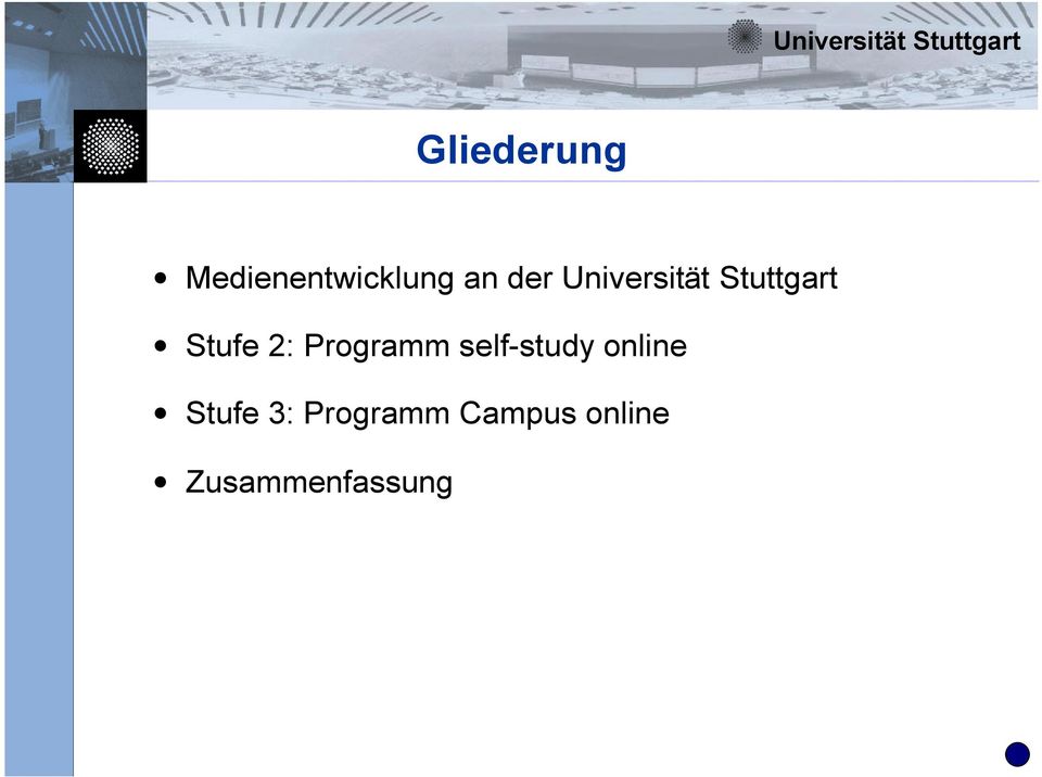Programm self-study online Stufe 3: