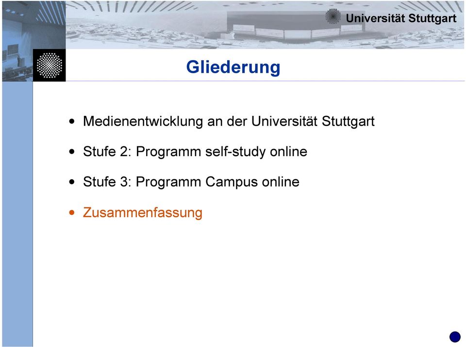 Programm self-study online Stufe 3: