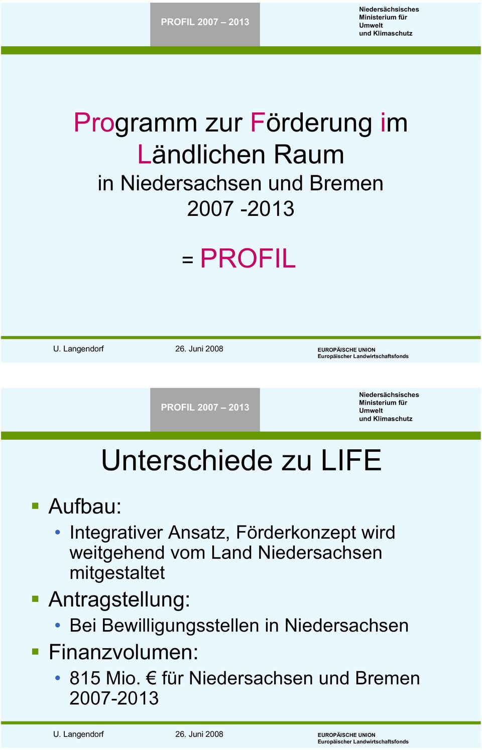 Förderkonzept wird weitgehend vom Land Niedersachsen mitgestaltet Antragstellung: