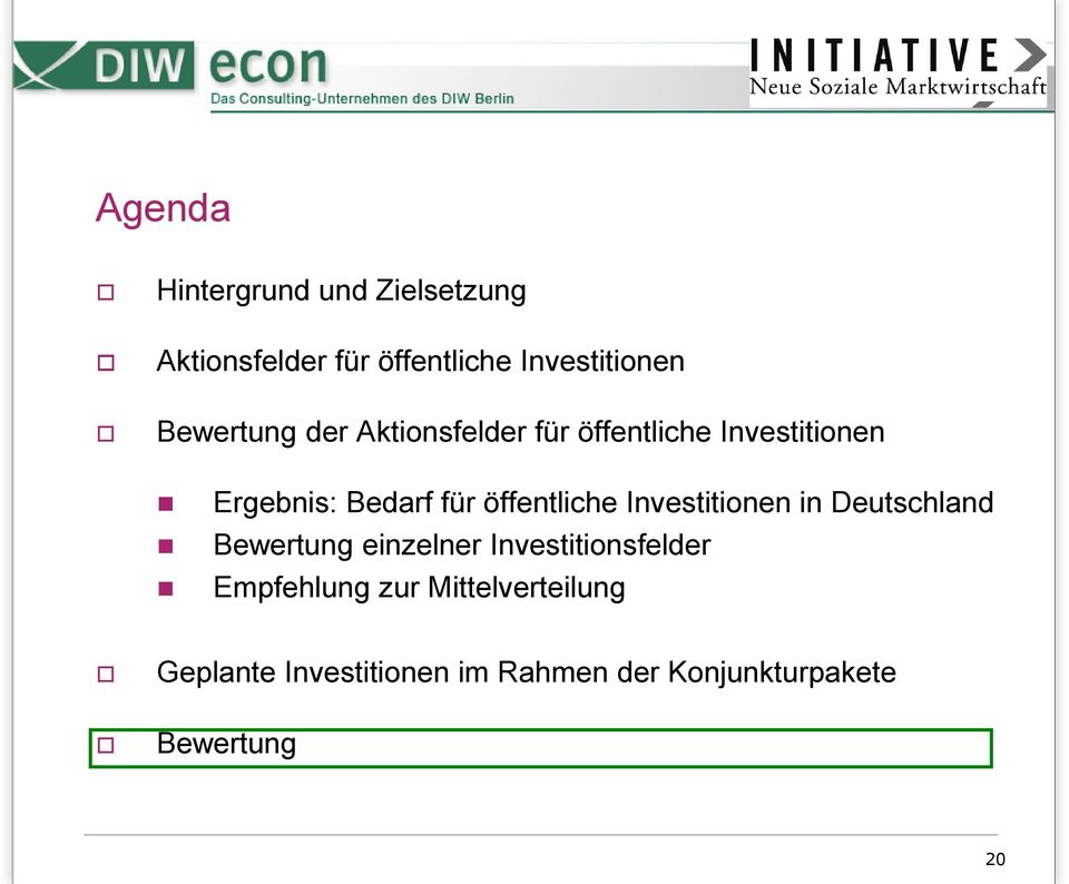 öffentliche Investitionen in Deutschland Bewertung einzelner Investitionsfelder