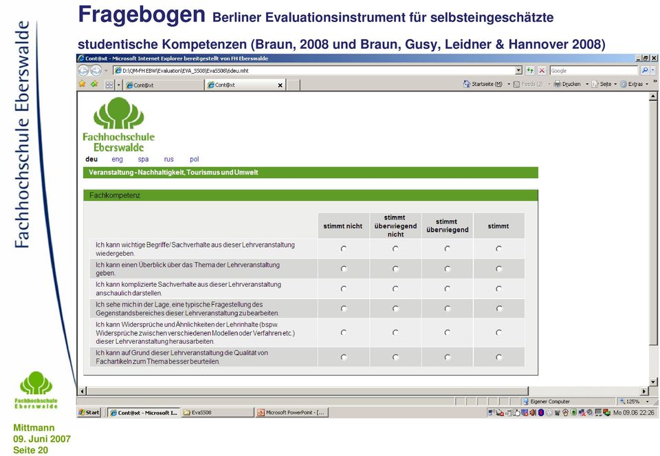 selbsteingeschätzte studentische