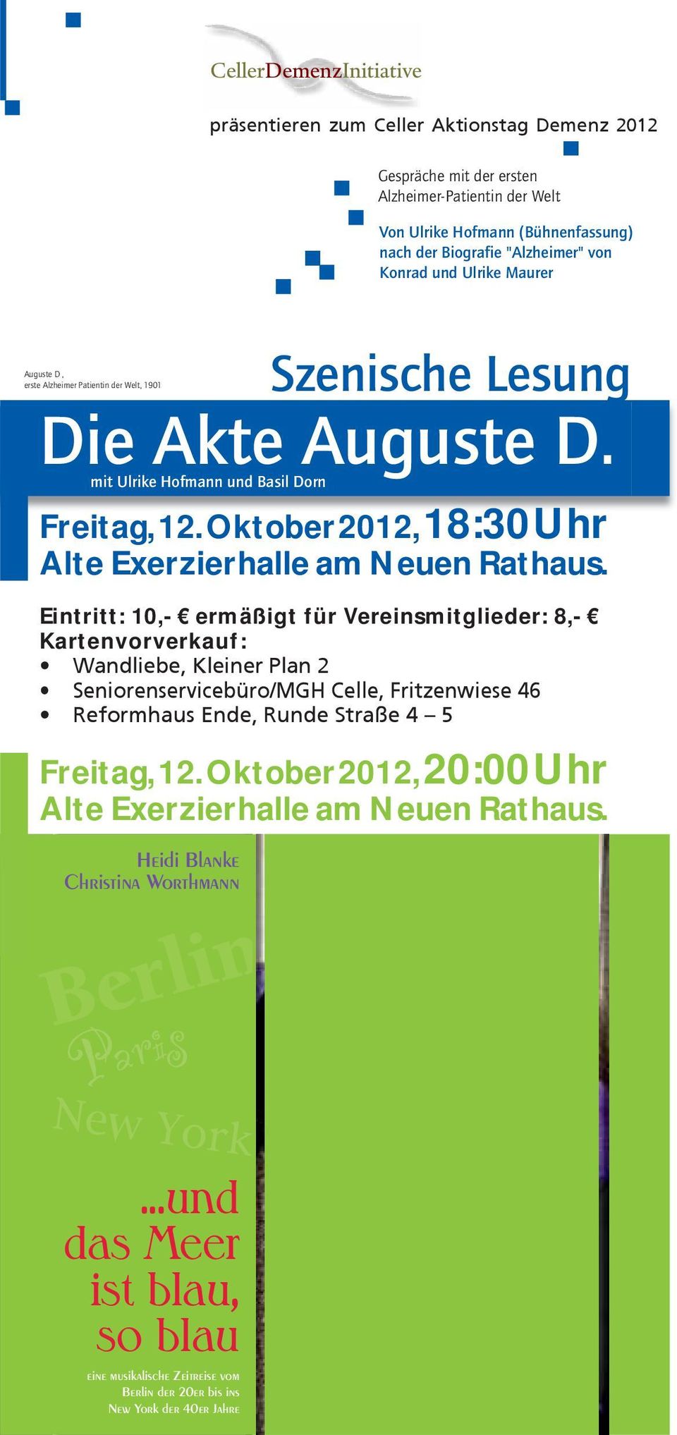 mit Ulrike Hofmann und Basil Dorn Freitag, 12. Oktober 2012, 18:30 Uhr Alte Exerzierhalle am Neuen Rathaus.