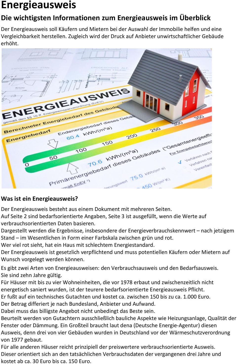 nach EnEV Energieausweis Verbrauchsausweis 10 Jahre gültig Energiepass PDF 