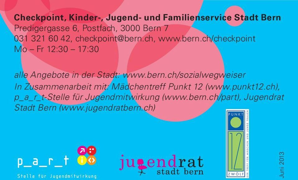 bern.ch/sozialwegweiser In Zusammenarbeit mit: Mädchentreff Punkt 12 (www.punkt12.