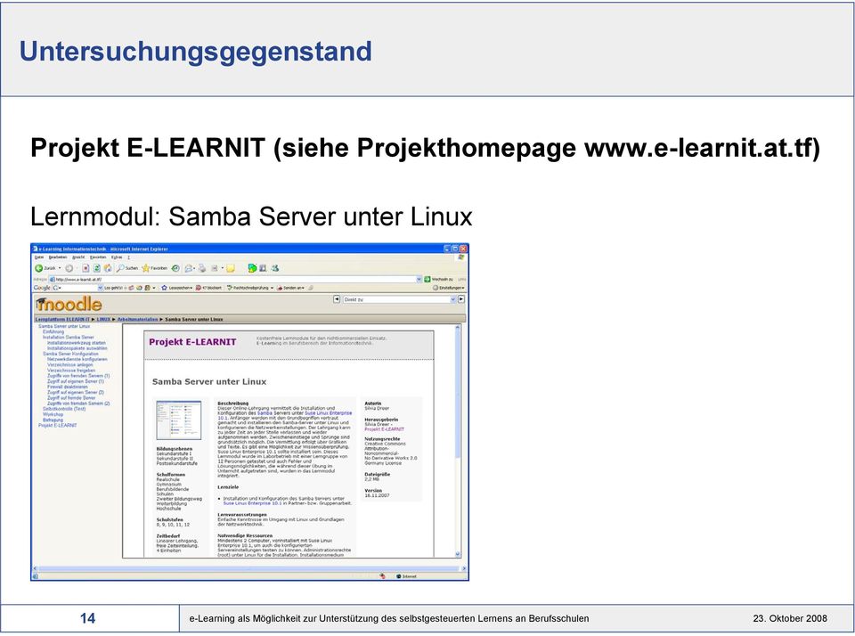 tf) Lernmodul: Samba Server unter Linux 14 e-learning als