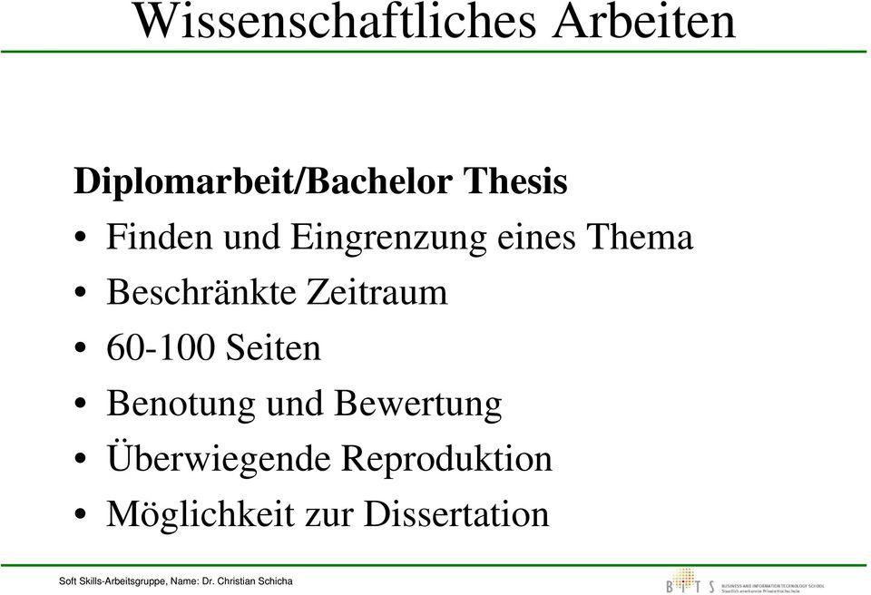 Zeitraum 60-100 Seiten Benotung und