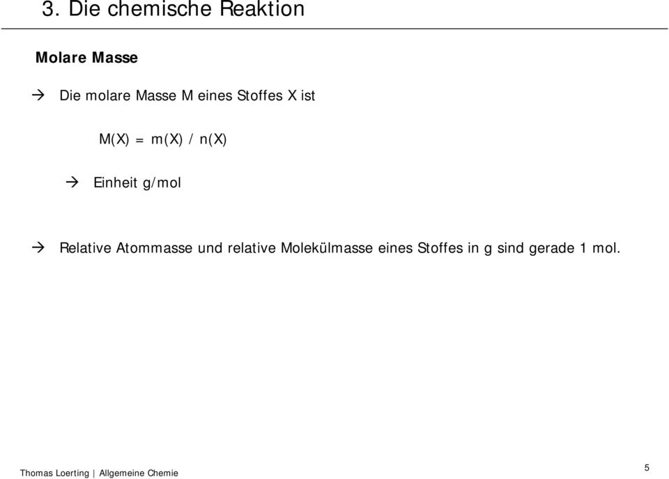 g/mol Relative Atommasse und relative