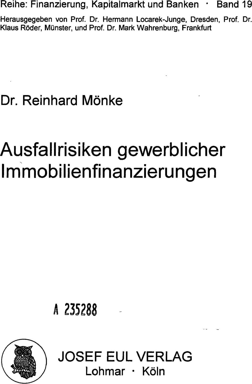 Dr. Mark Wahrenburg, Frankfurt Dr.