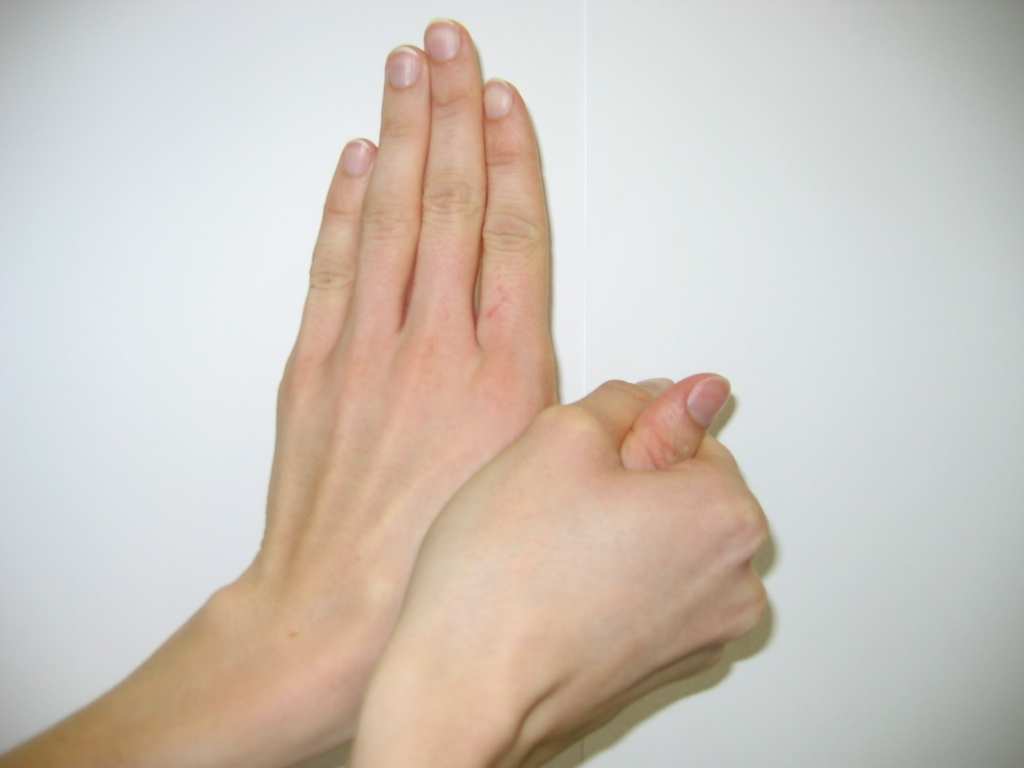 Neue Technik 3 Schritt 1: Handinnenfläche auf Handinnenfläche Vor- und Rückwärts bewegen (2 mal) Schritt 2: Rotierendes Reiben der geschlossenen Fingerkuppen in der