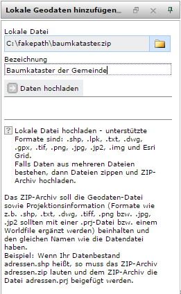 Beispiel für eine DWG (Autocad) Datei - Teilungsplan: Diese ZIP - Datei kann nun im WebGIS hochgeladen werden.