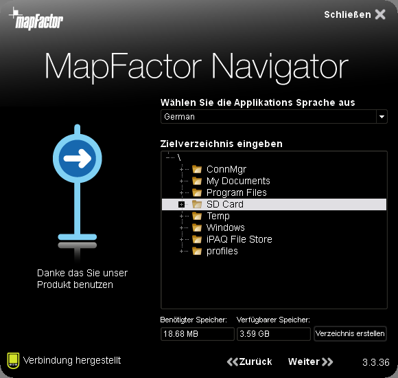 Pocket Navigator Installation 10 Wählen Sei die Sprache für Pocket Navigator.