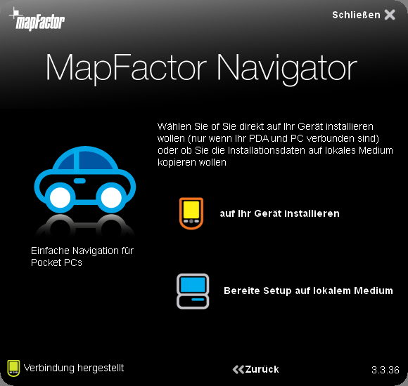 13 Navigator 7 Wählen Sie die Zieldatei um die Karten zu installieren. Falls Ihr PDA und PC verbunden sind, können Sie direkt aufs PDA installieren.