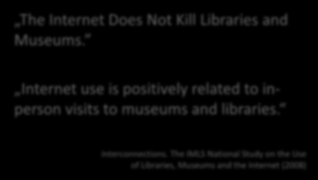 The Internet Does Not Kill Libraries and Museums.