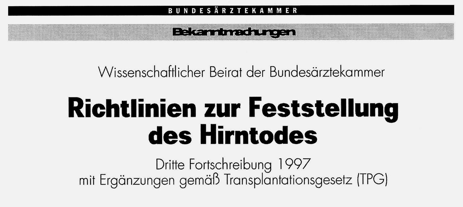 Regelung Deutsches Ärzteblatt 1998;