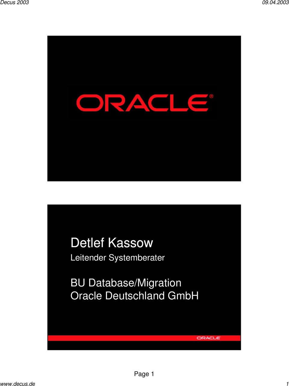 Database/Migration Oracle