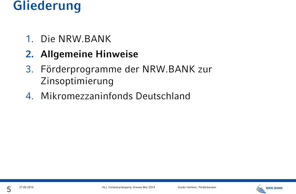 Förderprogramme der NRW.