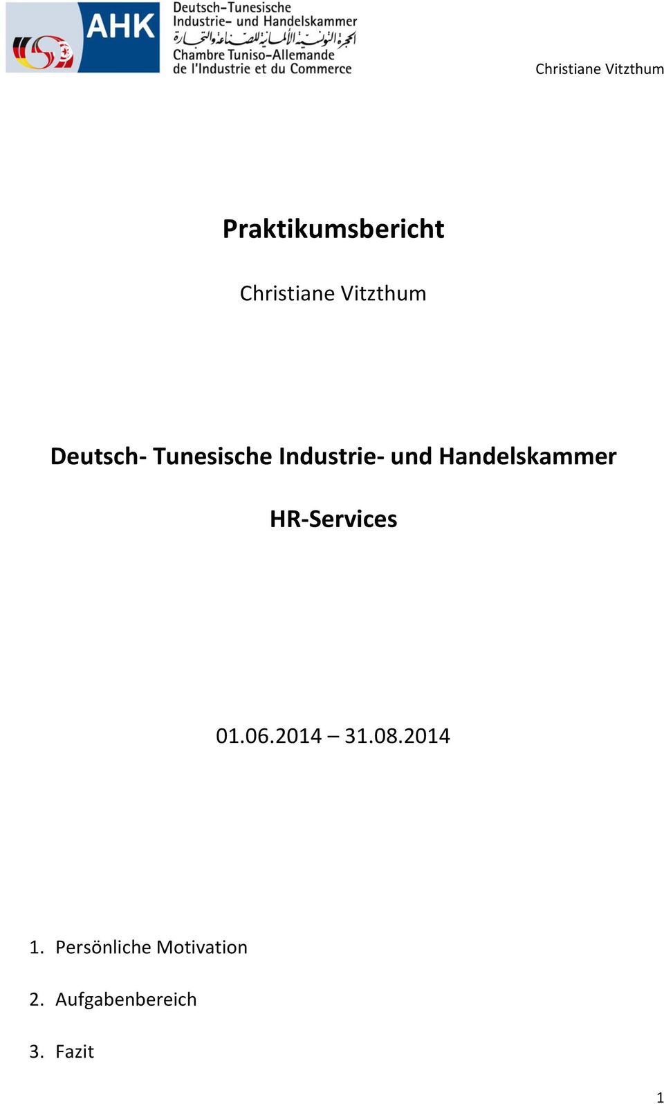 Handelskammer HR-Services 01.06.2014 31.08.