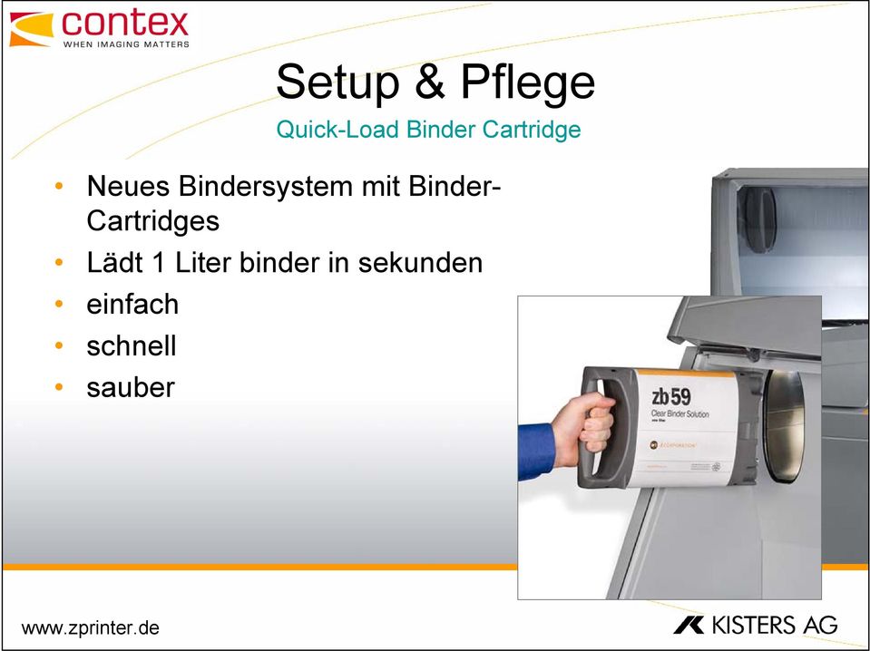 Binder- Cartridges Lädt 1 Liter