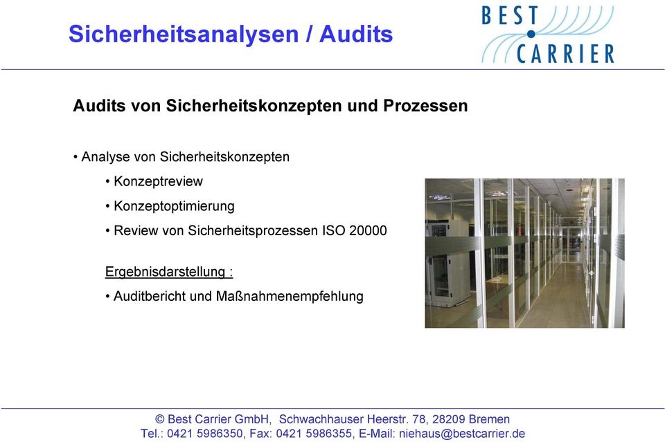 Konzeptoptimierung Review von Sicherheitsprozessen ISO 20000