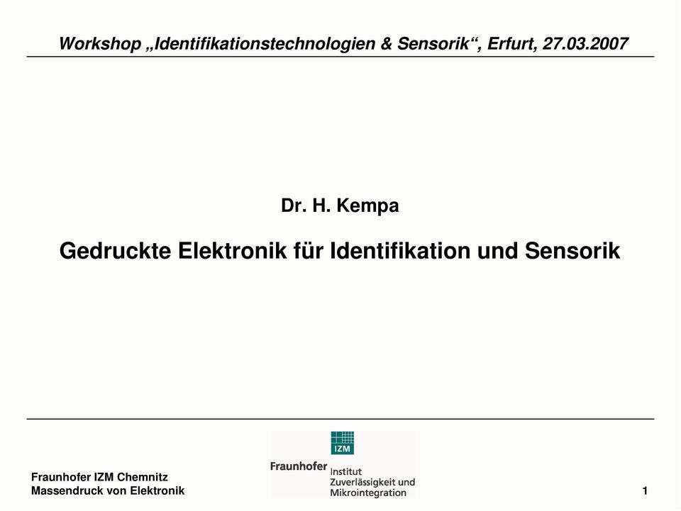 Sensorik, Erfurt, 27.03.2007 Dr.