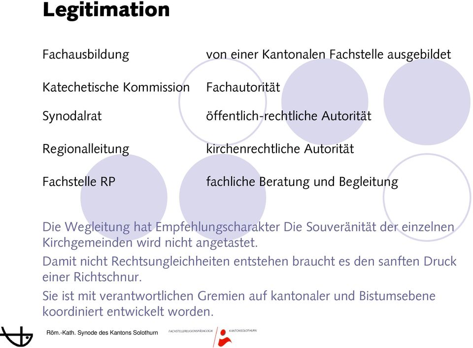 hat Empfehlungscharakter Die Souveränität der einzelnen Kirchgemeinden wird nicht angetastet.