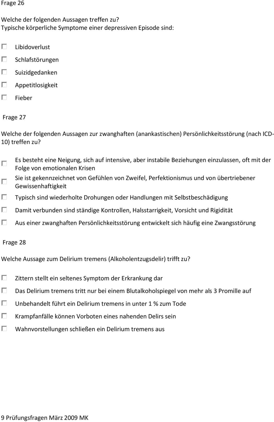 (anankastischen) Persönlichkeitsstörung (nach ICD- 10) treffen zu?