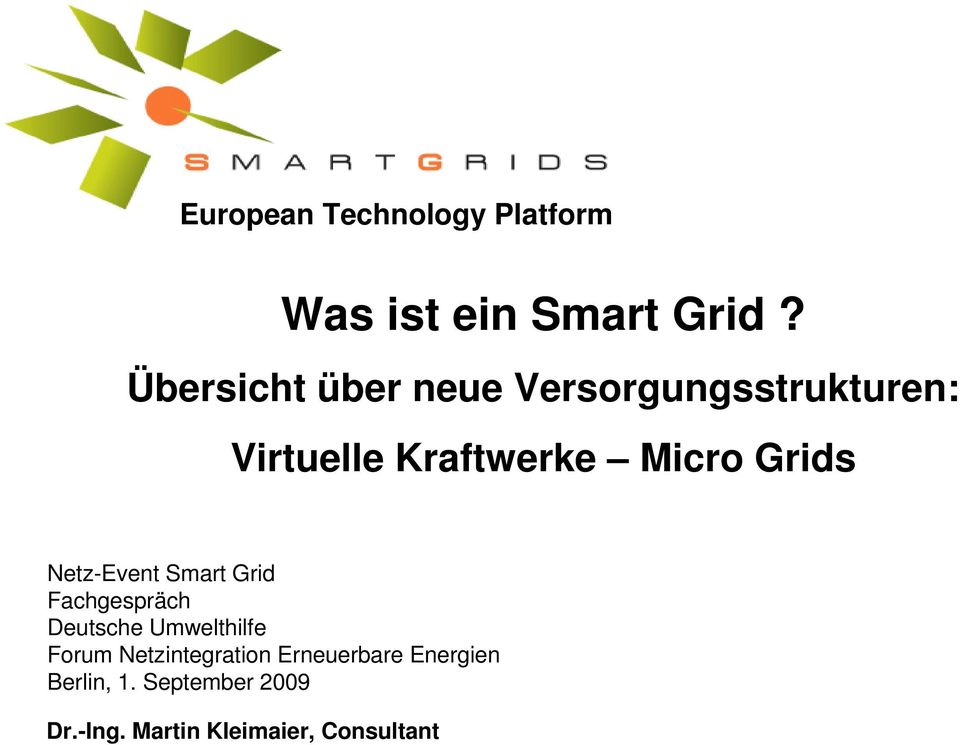 Grids Netz-Event Smart Grid Fachgespräch Deutsche Umwelthilfe Forum