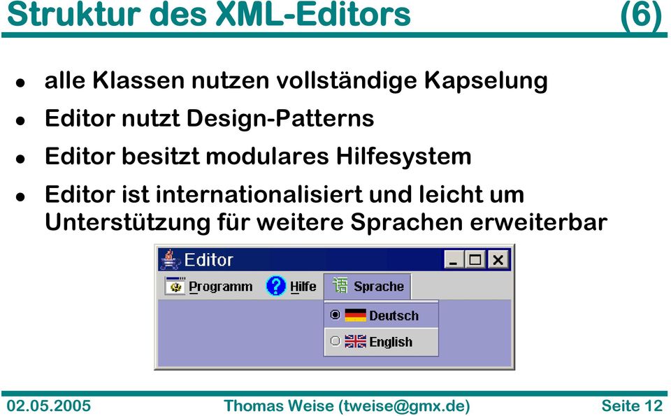 Hilfesystem Editor ist internationalisiert und leicht um