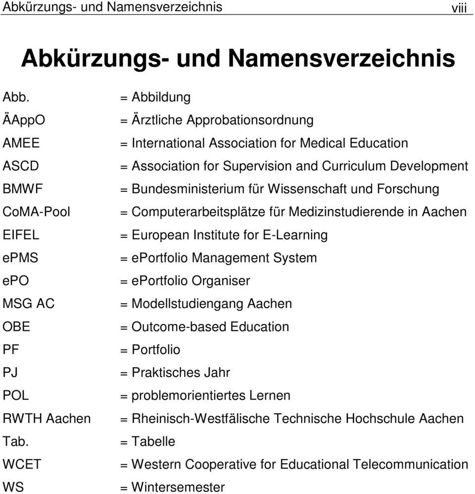 Wissenschaft und Forschung = Computerarbeitsplätze für Medizinstudierende in Aachen = European Institute for E-Learning = eportfolio Management System = eportfolio Organiser =
