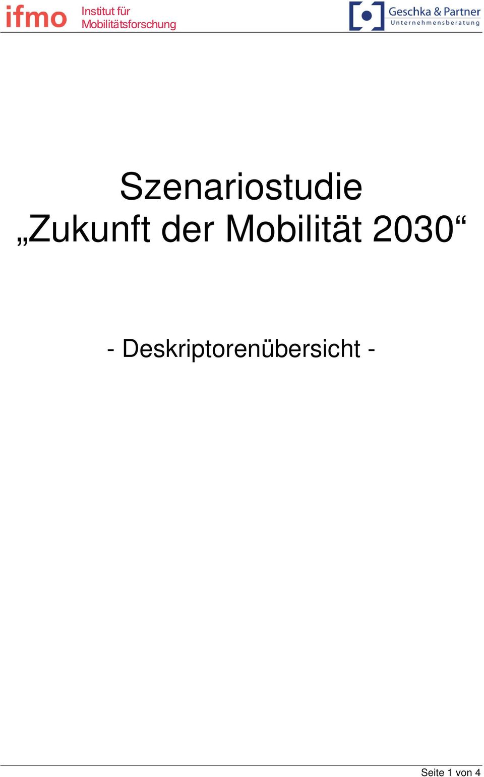 Mobilität 2030 -