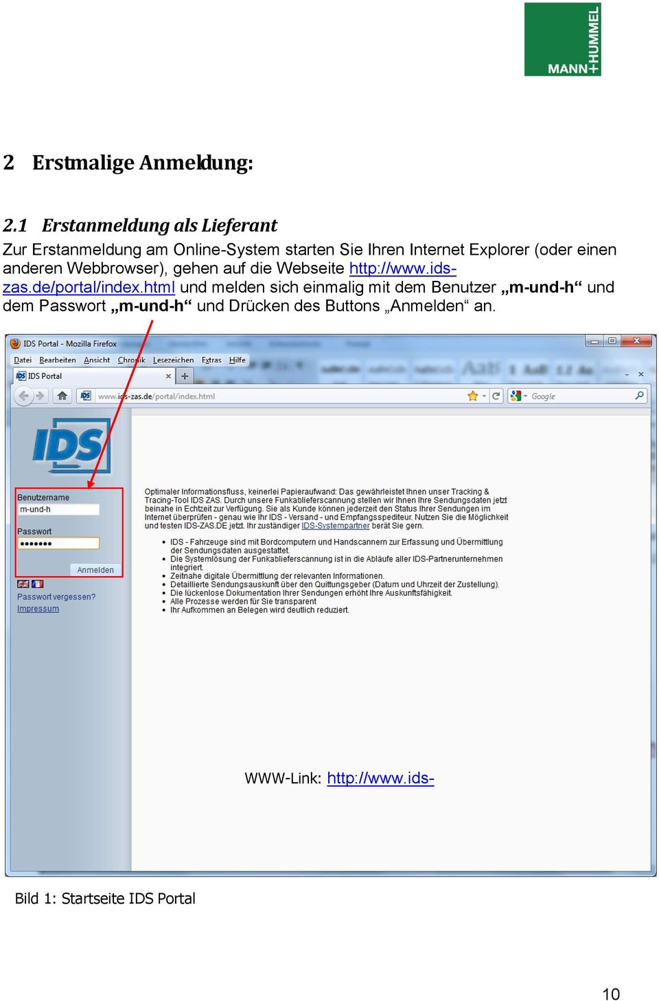 (oder einen anderen Webbrowser), gehen auf die Webseite http://www.idszas.de/portal/index.