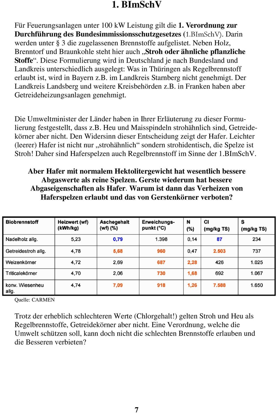 Diese Formulierung wird in Deutschland je nach Bundesland und Landkreis unterschiedlich ausgelegt: Was in Thüringen als Regelbrennstoff erlaubt ist, wird in Bayern z.b. im Landkreis Starnberg nicht genehmigt.
