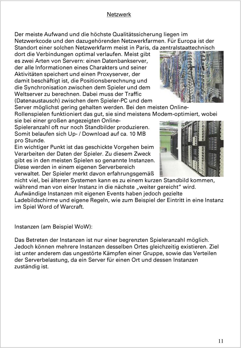 Meist gibt es zwei Arten von Servern: einen Datenbankserver, der alle Informationen eines Charakters und seiner Aktivitäten speichert und einen Proxyserver, der damit beschäftigt ist, die