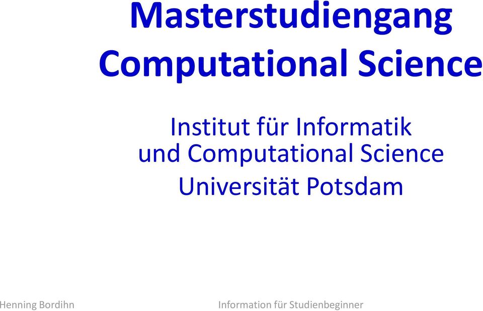 Institut für Informatik und