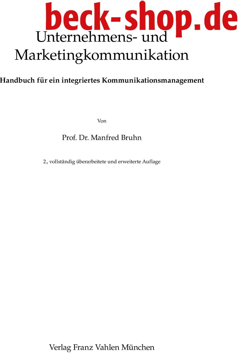 Prof. Dr. Manfred Bruhn 2.