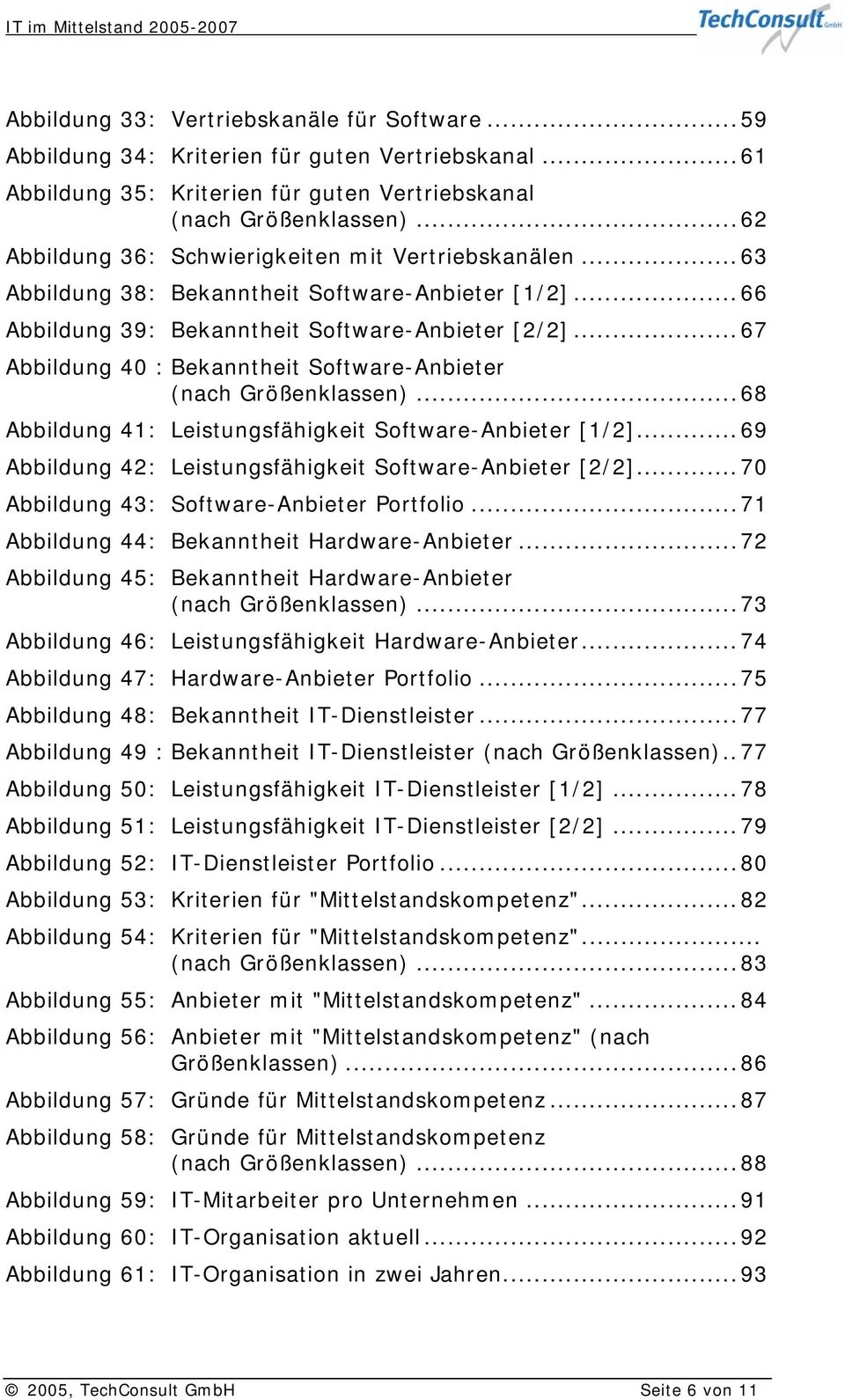 ..67 Abbildung 40 : Bekanntheit Software-Anbieter (nach Größenklassen)...68 Abbildung 41: Leistungsfähigkeit Software-Anbieter [1/2]...69 Abbildung 42: Leistungsfähigkeit Software-Anbieter [2/2].