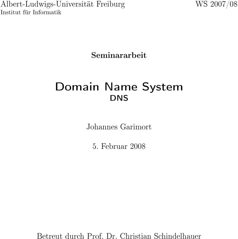 Name System DNS Johannes Garimort 5.