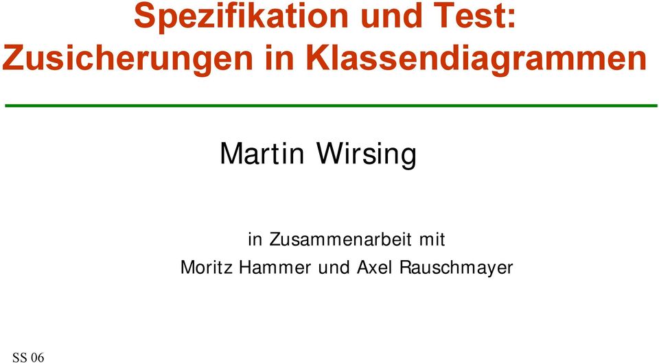 Klassendiagrammen Martin Wirsing