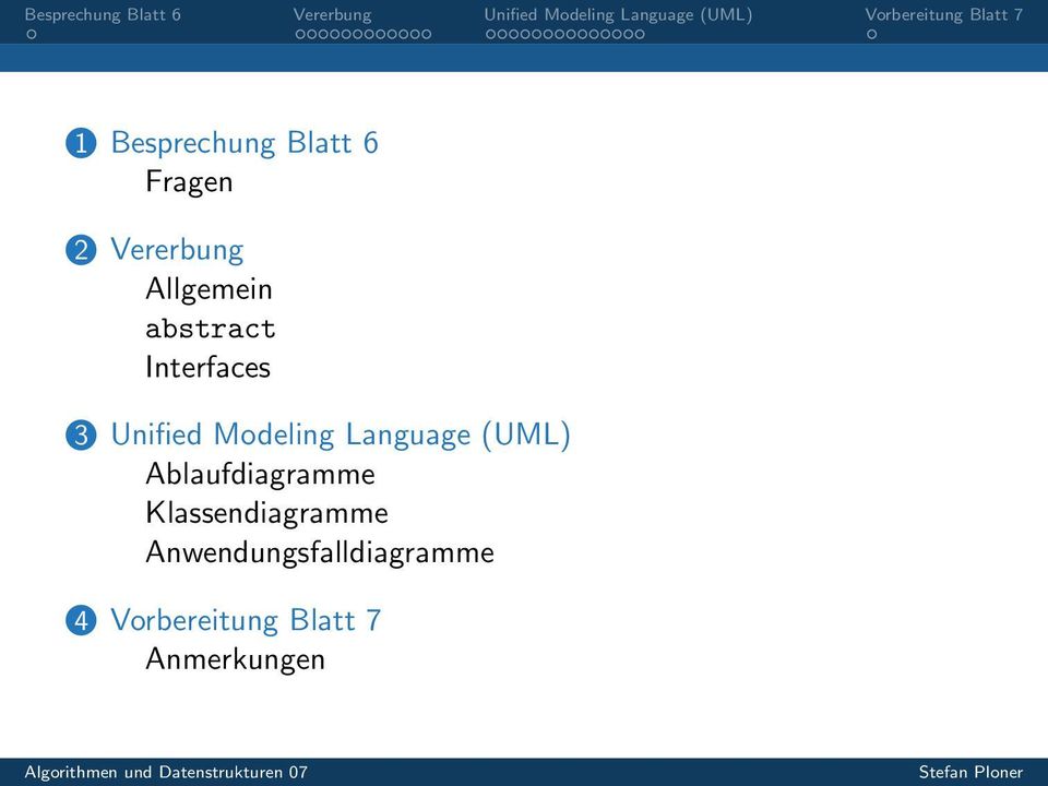Language (UML) Ablaufdiagramme Klassendiagramme