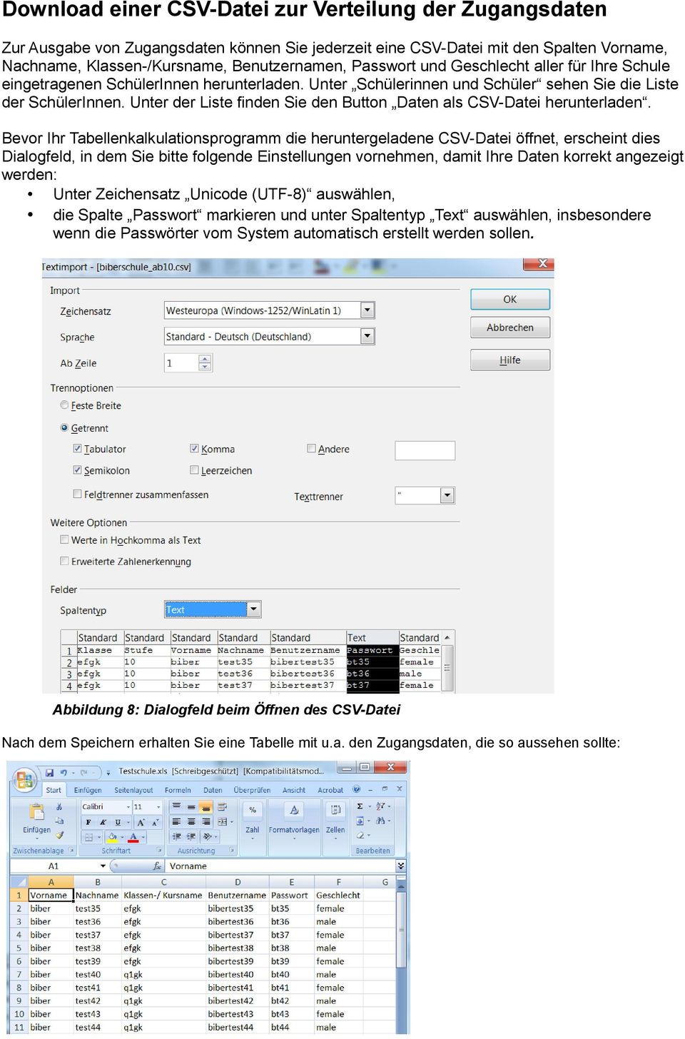 Unter der Liste finden Sie den Button Daten als CSV-Datei herunterladen.