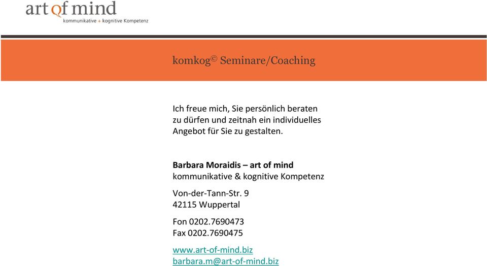 Barbara Moraidis art of mind kommunikative & kognitive Kompetenz