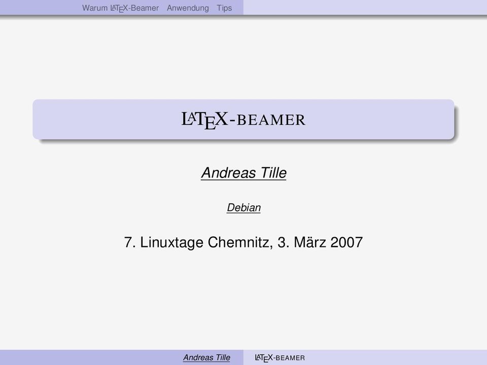 TEX-BEAMER Debian 7.