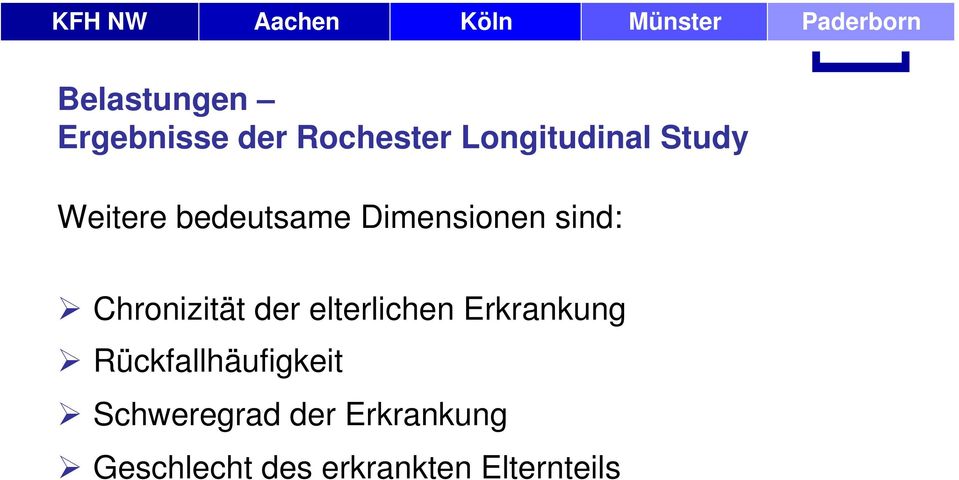 Chronizität der elterlichen Erkrankung