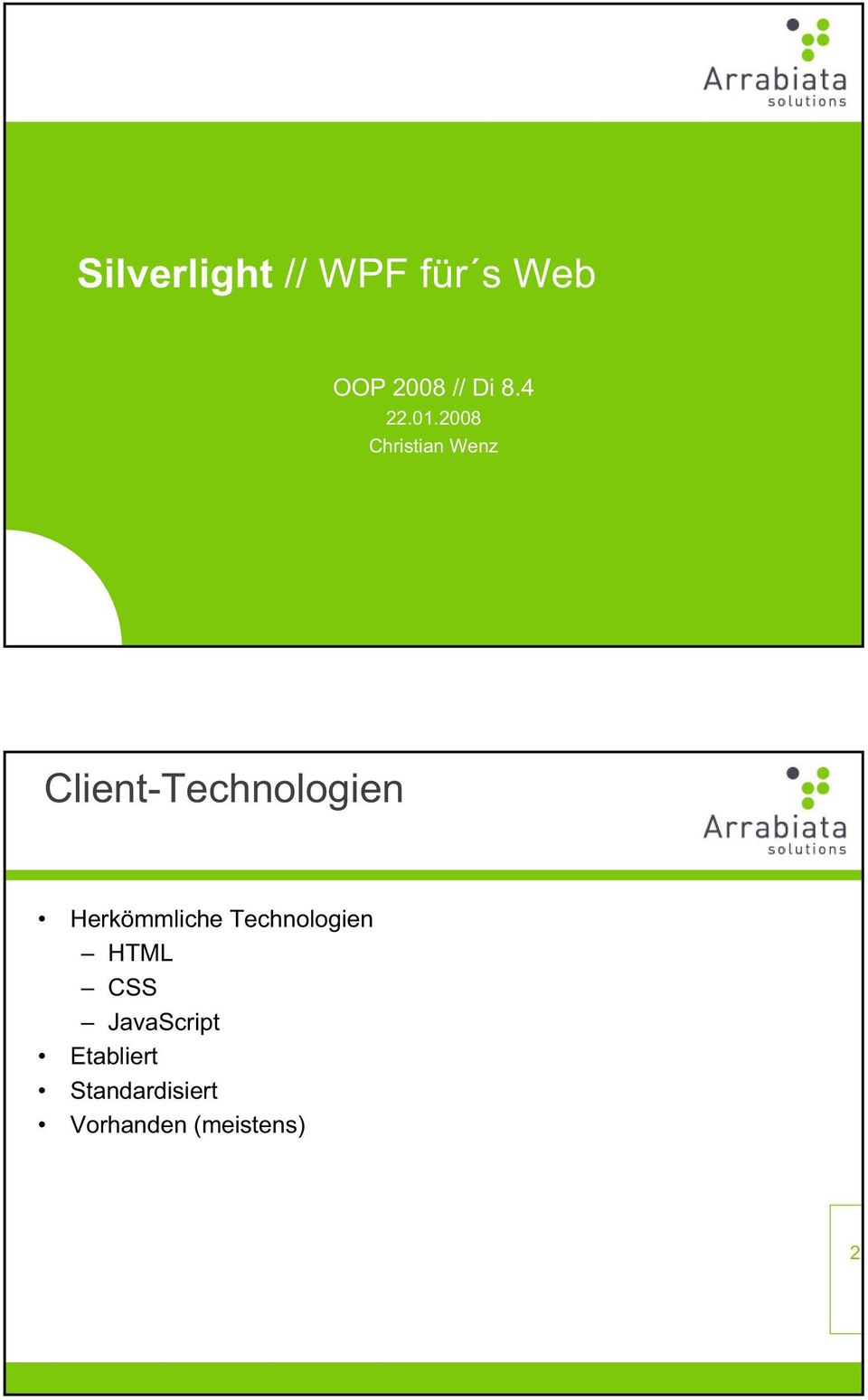 2008 Christian Wenz Client-Technologien