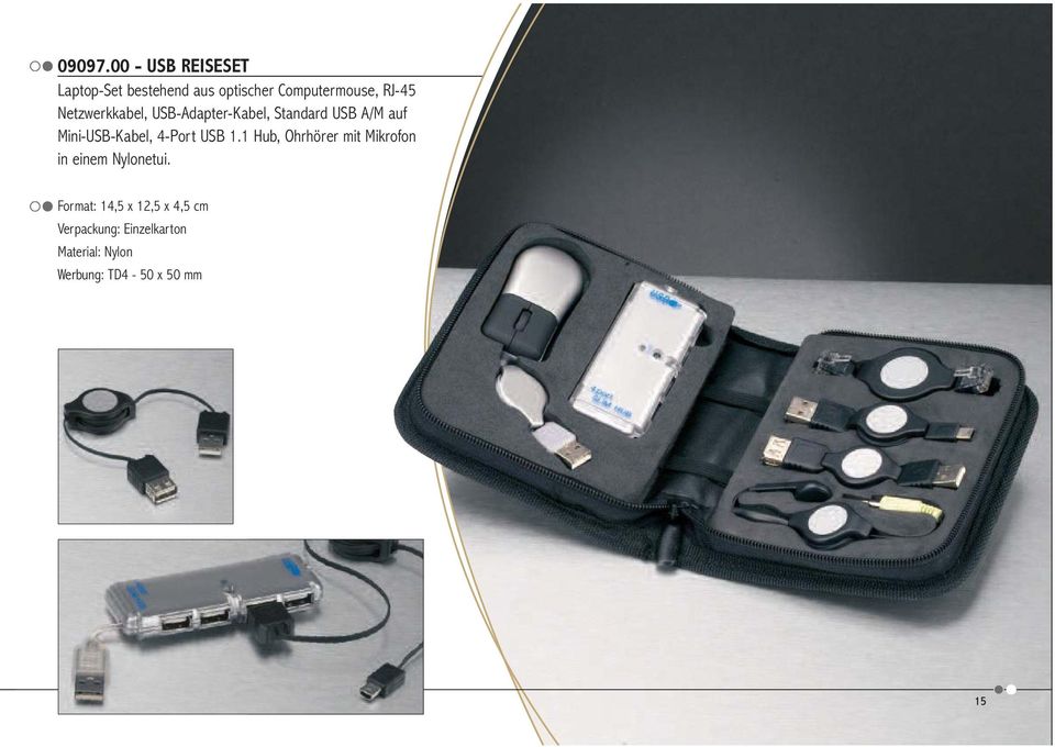 RJ-45 Netzwerkkabel, USB-Adapter-Kabel, Standard USB A/M auf