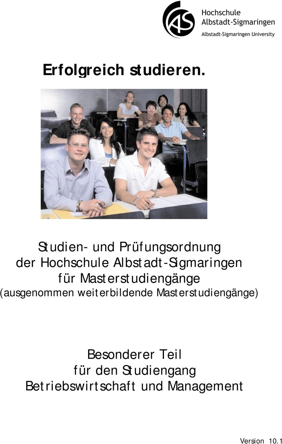 Albstadt-Sigmaringen für Masterstudiengänge (ausgenommen