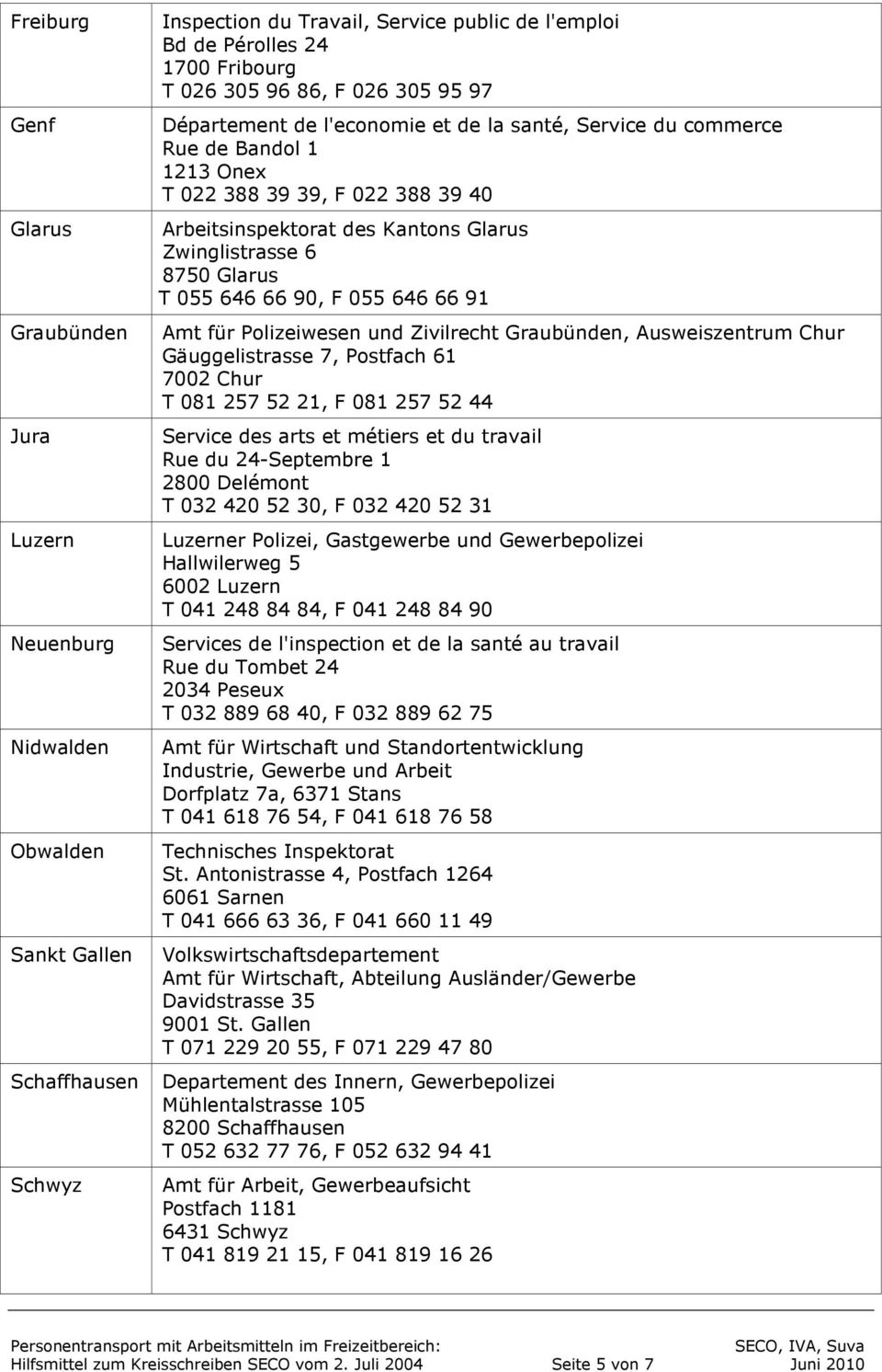 646 66 90, F 055 646 66 91 Amt für Polizeiwesen und Zivilrecht Graubünden, Ausweiszentrum Chur Gäuggelistrasse 7, Postfach 61 7002 Chur T 081 257 52 21, F 081 257 52 44 Service des arts et métiers et