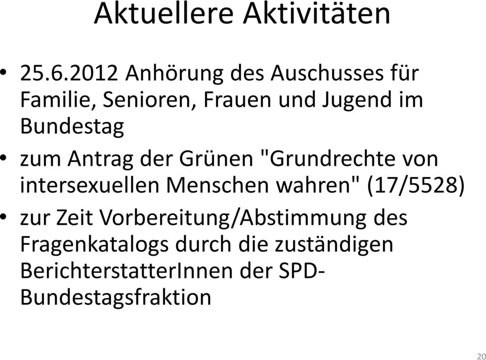 Bundestag zum Antrag der Grünen "Grundrechte von intersexuellen Menschen